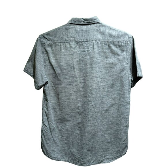 Quicksilver Mens Modern Fit Gray Short-Sleeve Button Down Shirt Sz L - Picture 2 of 5